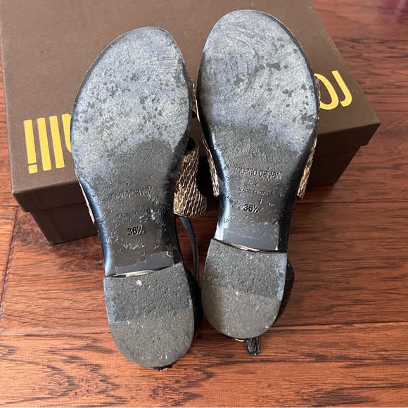 Roberto Cavalli Snake Low Heel Sandal - Picture 5 of 11